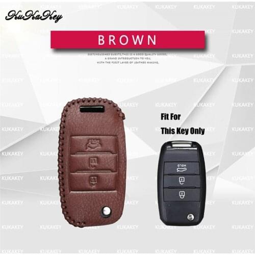 Car Key Case Cover For Kia Ceed Cerato Optima Rio 3 K2 Soul Sportage 2017 Car Key Genuine Leather Car Key Protector Shell