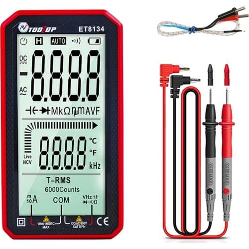 TOOLTOP ET8134 4.7Inch LCD Digital Multimeter AC DC Voltage Measurement Capacitance Resistance Measuring Meter NCV Tester