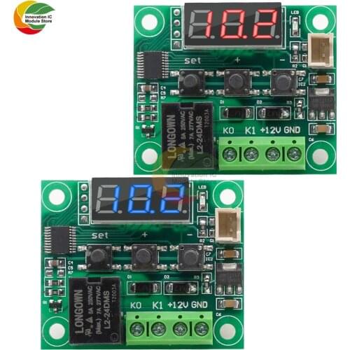 W1209 DC 24V red and blue LED digital thermostat temperature regulator switch control sensor module