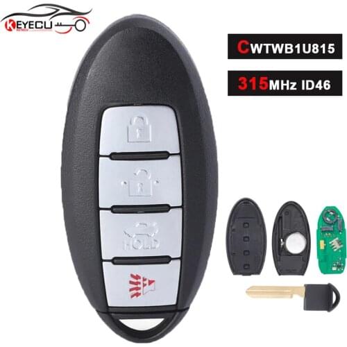KEYECU Smart Fob Remote Key 4 Button 315MHz ID46 Chip for Nissan Sentra Versa 2013 2014 2015 2016 -FCCID: CWTWB1U815