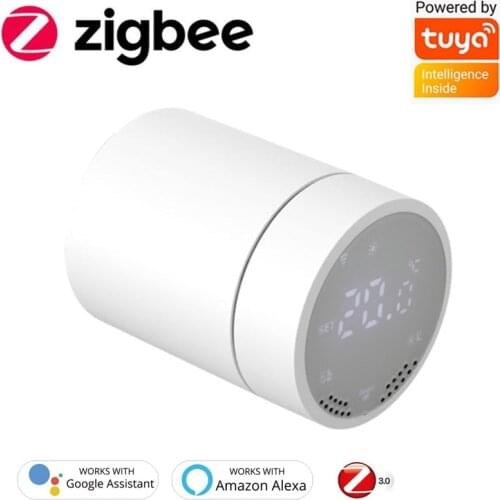 Tuya ZigBee3.0 Smart Radiator Actuator Programmable Thermostatic Radiator Valve Temperature Controller Voice Control With Alexa
