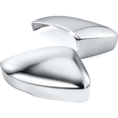 For VW Polo 6R 6C Car Side Mirror Covers of Matte Chrome 2Pcs Rearview Mirror Cover Caps Side Wing Mirror Caps Auto Accessories