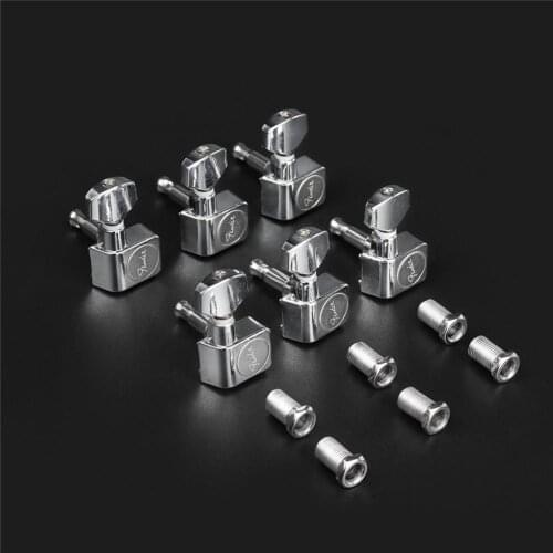 6R Square Guitarra Peg Locking String Guitar Tuning Pegs Key Tuner Machine Head for FD ST Electric Guitar Silver