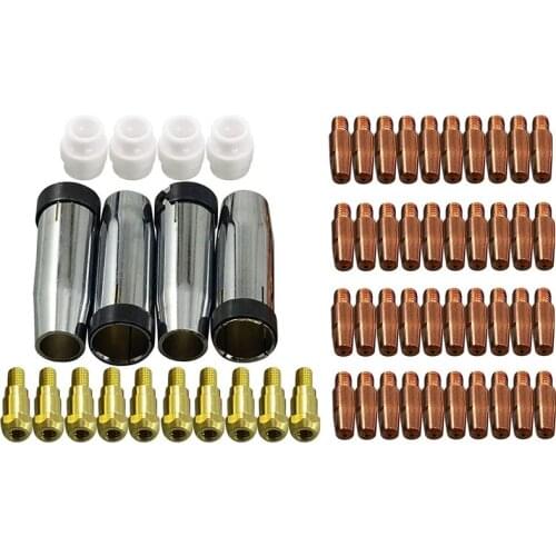 Contact Tip Conical Gas Nozzle Tip Holder & 24KD MB24 MIG Welding Torch 59Pcs