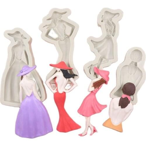 Beautiful Women Girl Silicone Baking Tools Fondant Mould Sugar Craft Mold DIY Cake Decorating Tool Wedding Decorations k780