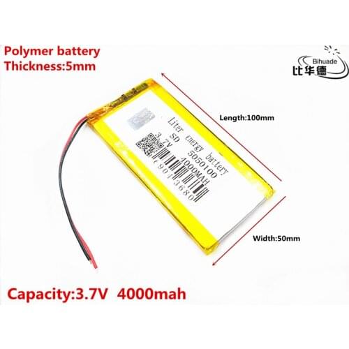 3.7V 4000mAh 5050100 Lithium Polymer Li-Po li ion Rechargeable Battery Lipo cells For Mobile Recorder Recorder Speaker Devices