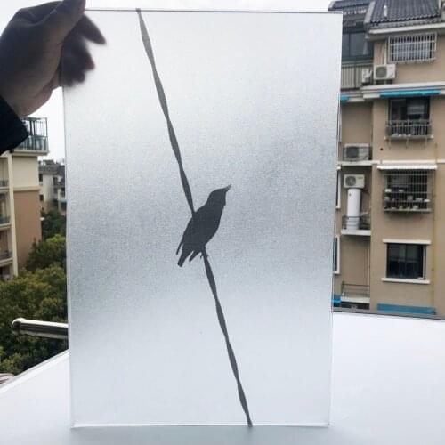 Frosted Privacy Window Film Glass Films Black Birds Home Decorative Window Cling Static Sticker Prevent Glass Collisions