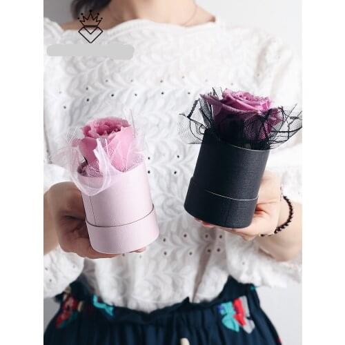 Mini Single Flower Bucket Flower Box Single Rose Round Flower Box