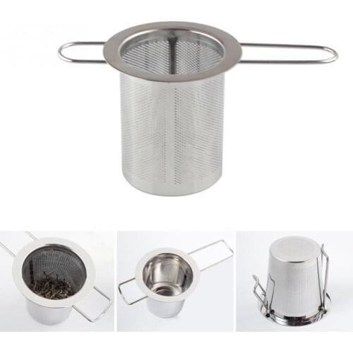 Silver color Reusable Stainless Steel Tea Strainer Infuser Filter Basket Mesh Tea Infuser Filter Herbal Ball Tea tools new