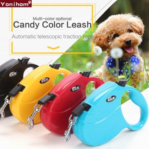 Pet Dog Leash Nylon 5M Retractable Training Leash for Dogs Candy Puppy Walking Running Dog Leashes Nylon Rope Lead Leash for Dog