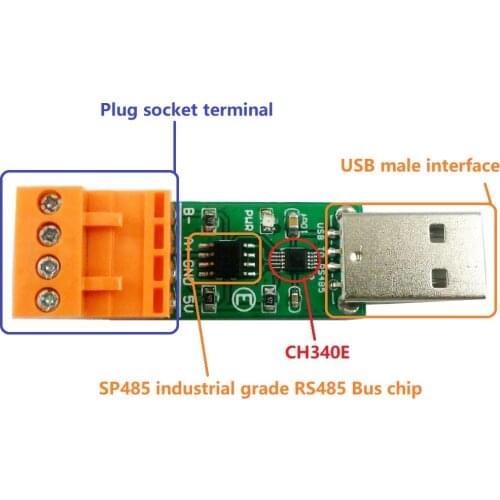 USB to RS485 Bus Converter Board CH340 SP485 WIN10 MAC LINUX rep MAX485 MAX3485 SP3485 for PLC PTZ Modubs Modbus Relay Module