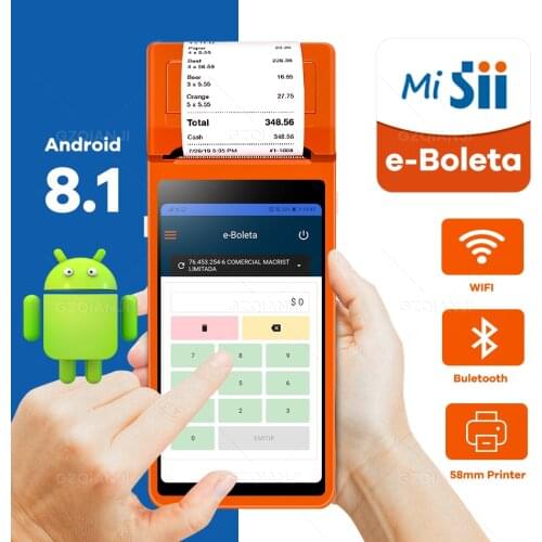 Handheld Terminal Android Rugged PDA Barcode Camera Scanner Pos terminal built in thermal bluetooth printer 58mm Data Collector