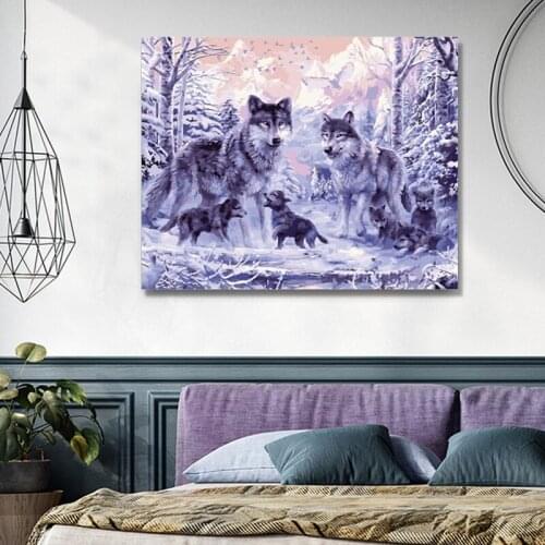 Paint by number art painting by numbers Art creative animal wolf beast pie decoration painting adult hand-painted decompression
