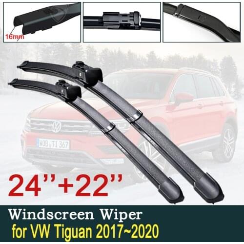 For Volkswagen VW Tiguan MK2 2017 2018 2019 2020 Car Wiper Blade Front Windscreen Windshield Wipers Car Accessories Stickers