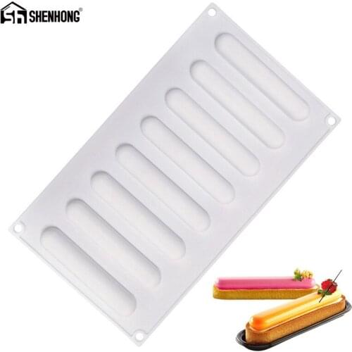 SHENHONG Oval Tart Dessert Cake Mold For Baking Ring Art Mousse Silicone 3D Mould Silikonowe Moule Tartlet Pan Pastry Tools