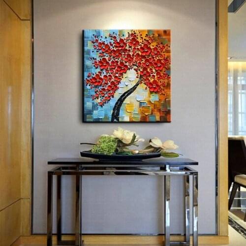 Modern Abstract Thick Flowers Oil Painting On Canvas Handmade Wall Art Painting For Living Room Decoration Hand Painted Unframed