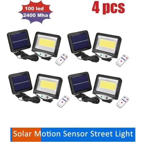 LED Solar Lights LED Outdoor Waterproof Motion Sensor Solar Wall Light For Garden Four Modes Adjustable Solar Lamps remote 3 mod