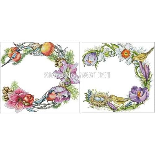 Spring tree branch patterns Counted Cross Stitch 11CT 14CT 18CT DIY Cross Stitch Kits Embroidery Needlework Sets home decor