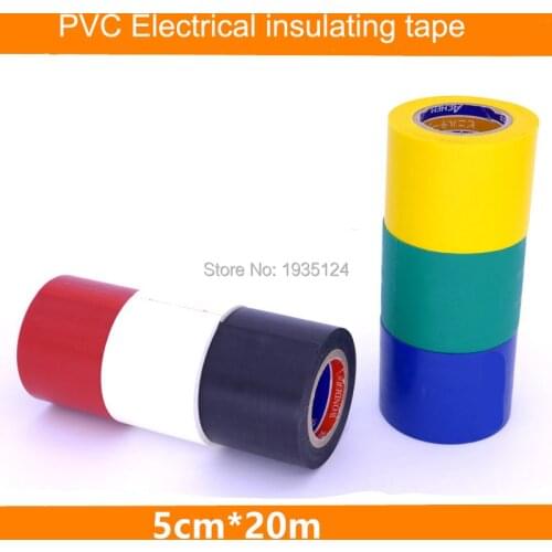 High Quality 50mm*20M*0.12yd Electrical insulating tape PVC Flame Retardant Adhesive Vinyl Electrical Insulation Insulating Tape