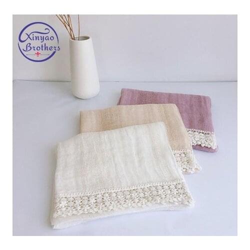 Japanese style free shipping 100% linen lace scarves ladies spring autumn travel sunscreen shawl breathable thin scarves