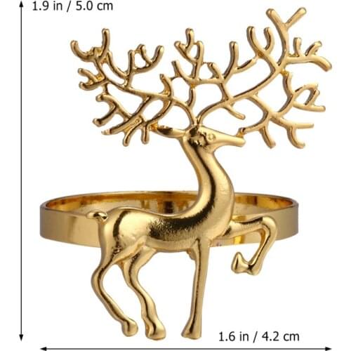 1Pcs Christmas Napkin Holder Alloy High-quality Cute Durable Delicate Deer Napkin Ring for Bar Restaurant Christmas Party Dinner