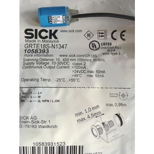 100% New original SICK Optoelectronics Switch GRTE18S-N1347 Item No. 1058393