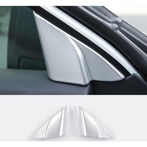 2 Pcs/Set ABS Matte Chrome Interior Front Triangle Frame Covers Front Window A Pillar Sticker for Toyota Camry 2018 2019