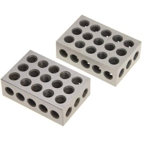 2pcs/set Hardened Steel 2-4-6 Blocks 0.0001" Precision Matched Machinist 246 Milling Tool 23 Holes Ground Machinist Set 2"x4"x6"