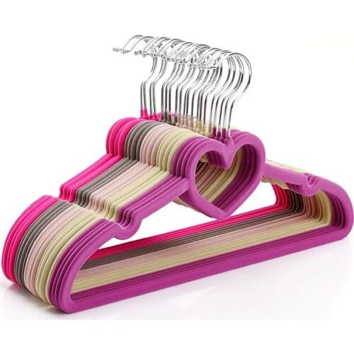20pcs/lot 40cm Love flocking hanger/Skid proof clothes rack