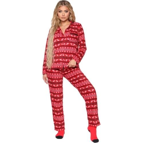 2020 Xmas Family Matching Adult Pajamas Outfits Autumn Women Sleepwear Deer Sets Xmas Chritmas Nightwear