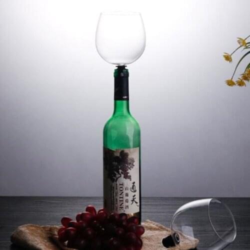 220ML Creative Red Wine Champagne Crystal Glass Cup With Silicone Seal Direct To Drinking Wine Bottle Bar Tool