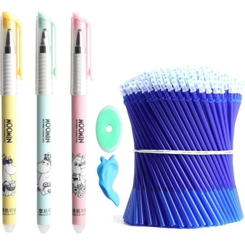 3+2+50PCS/Set Erasable Pen Refill Set Washable Handle 0.5mm ink Erasable Pens Refill Rod For School Office