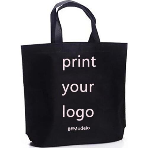300pcs Custom logo bags High quality Shopping bags 80gms NonWowen print logo Clothes bags Shoes bags