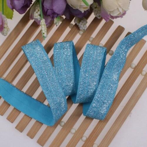 5/8" glitter thread foe, 100yards per roll , glitter fold over elastic for cloth accessories-90108