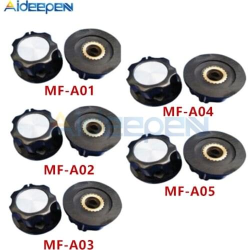 5Pcs/lot MF-A01 MF-A02 MF-A03 MF-A04 MF-A05 6mm Plastics Rotary Potentiometer Knob Switch Caps Kit For WH118 WX050 WX030 WX010