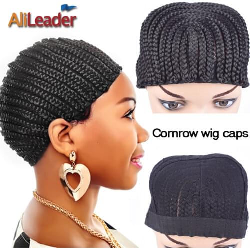 5Pcs/Lot Wholesale Price Wig Caps For Making Wigs Box Braided Cornrow Wig Caps With Combs Top Easier Sew In Braided Wig Caps