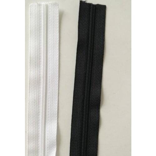 50m/lot #3 Long ContinuousYkk Zipper Chain Nylon Coil White Black for Quilt Bag Pocket Dress Tailor Sewing Accessories
