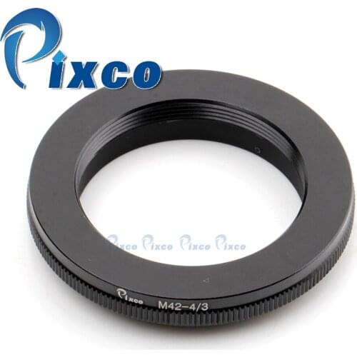Pixco Lens Adapter Suit For M42 Mount to Olympus Four Thirds OM4/3 Camera E-5 E-7 E420 E620 E520 E-410 E-510 E500 E3 Black