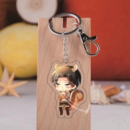 Anime Attack on Titan Keychain Woman Men Arcylic Pendant Key Chain Accessories shingeki no kyojin Cartoon Key Ring Wholesale
