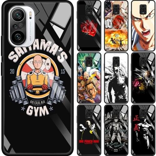 Transparent Glass Case For Redmi Note 9S 9 8 Pro 8T 7 9C 9S 6A 10 K40 K30 9T 8A Bumper comics one punch man