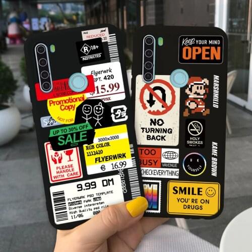 Retro Bar Code Label Phone Case For Cover Xiaomi Poco X 3 NFC 9 8 A3 lite 9t Case For Xiaomi Redmi Note 7 8 T 9sPro Case Funda
