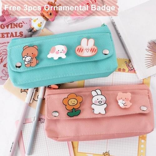 Color large capacity double-layer pencil case pencil case cute girl Ins waterproof pencil case stationery back to school