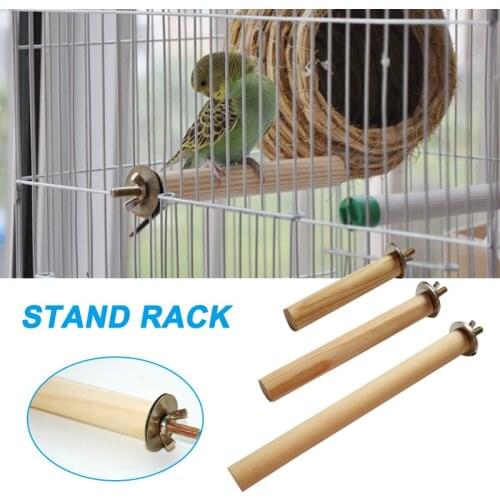 Birds Wooden Hanging Stand Rack Parrots Pet Standing Toy Pet Supplies GQ