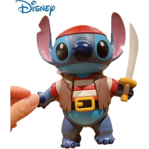 Disney Genuine Kawaii Stitch Action Figure Pirates of The Caribbean Design Lilo & Stitch Anime Figures Dolls Decor Kids Toys