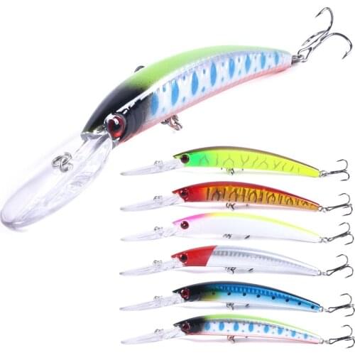 Hengjia 1pcs Deep Diving Lure Set Minnow Wobbler with Sharp Hook Hard Bait for Bass Pike Carp Fishing Tackle