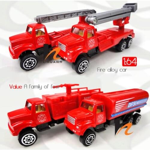Toy 1:64 alloy car model 4-piece sliding camouflage military fire engineering vehicle gift for children kids boys birthday