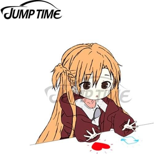 JumpTime 13 x4cm For Asuna Bongo Cat Sword Art Online Vinyl Car Stickers Creative Graffiti Sticker Waterproof Window Trunk Decal