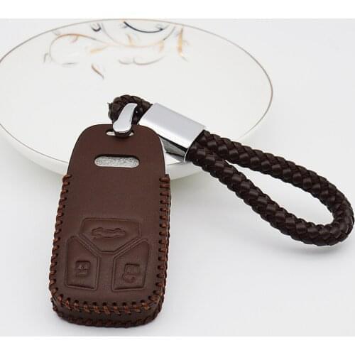 Leather Key Case Cover Holder For AUDI A4 Allroad B9 4M 8S A5 8W Coupe Roadster 2016 2017 2018 A4L TT TTS Q5 Q7 TTS TFSI S5 RS