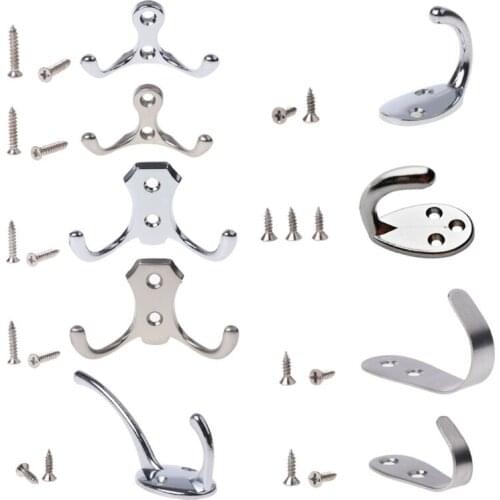 Home Use Zinc Alloy Clothing Hook Coat Clothes Hat Towel Organizer Rack Wall Door Hanger Clothing Wardrobe Storage Hangers