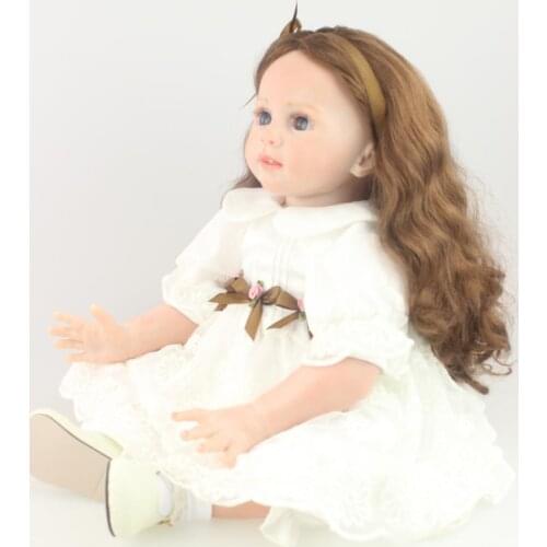 Fashion Reborn Baby Dolls 60 Cm Silicone Limbs Cloth Body Toys Realistic Alive Elegant Girl Lifelike Toddler Model Kids Toy Gift